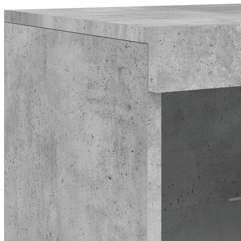 vidaXL Sideboard with LED Lights Concrete Grey 181,5x37x100 cm