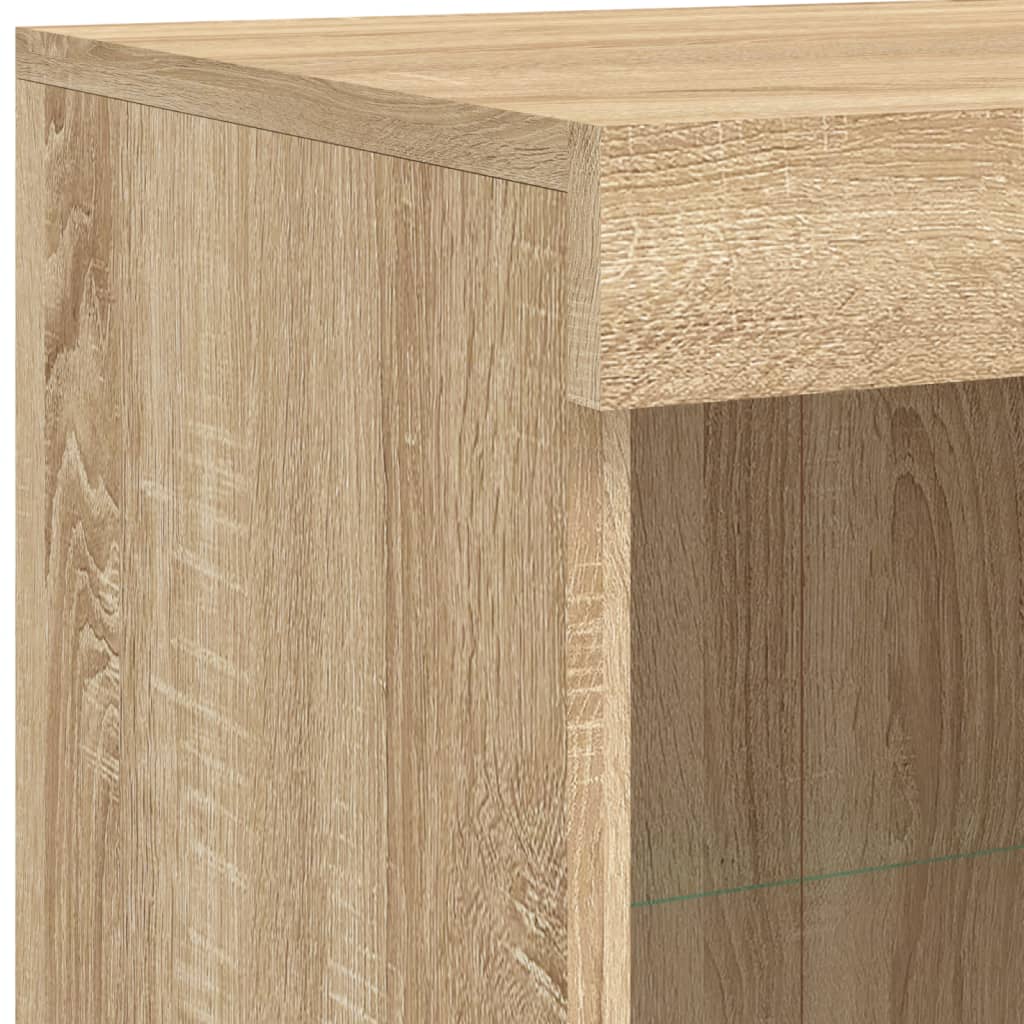 vidaXL Sideboard with LED Lights Sonoma Oak 202x37x100 cm