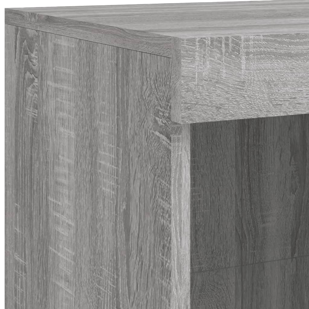 vidaXL Sideboard with LED Lights Grey Sonoma 202x37x100 cm
