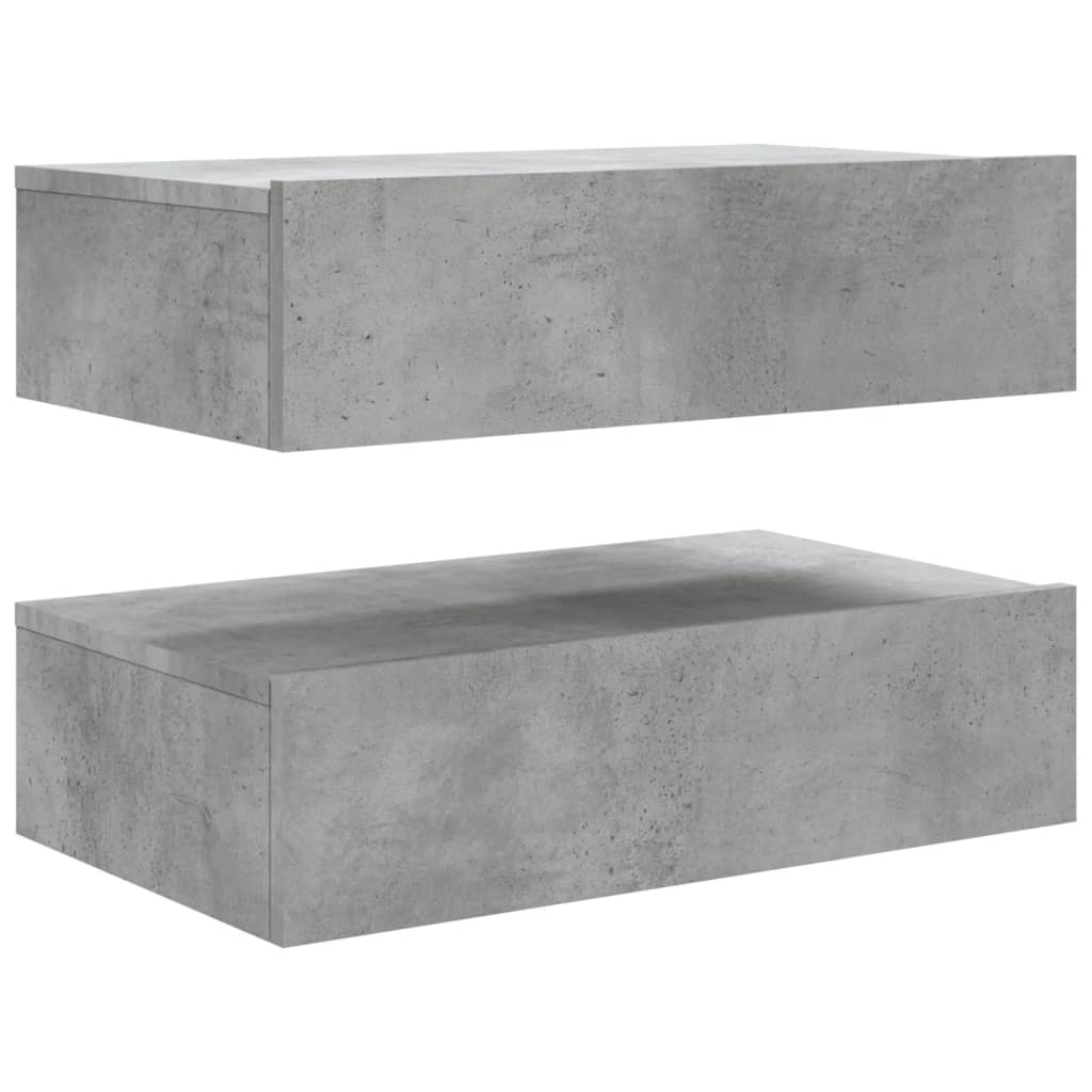 vidaXL 2 Piece TV Cabinet Set with LED Lights Concrete Grey 60x35x15,5 cm