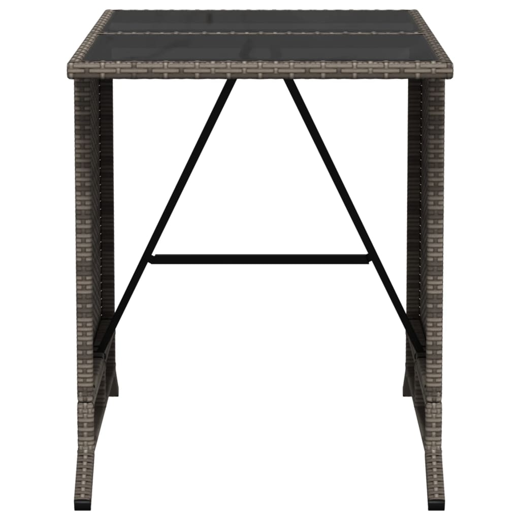 vidaXL 3 Piece Bistro Set with Cushions Grey Poly Rattan