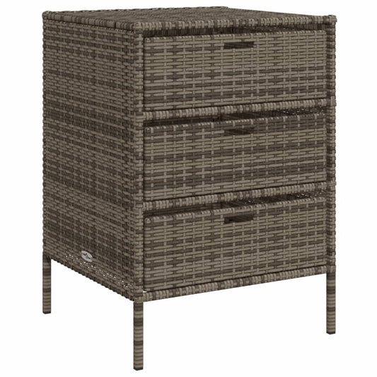 vidaXL Garden Storage Cabinet Grey 55x59x80 cm Poly Rattan