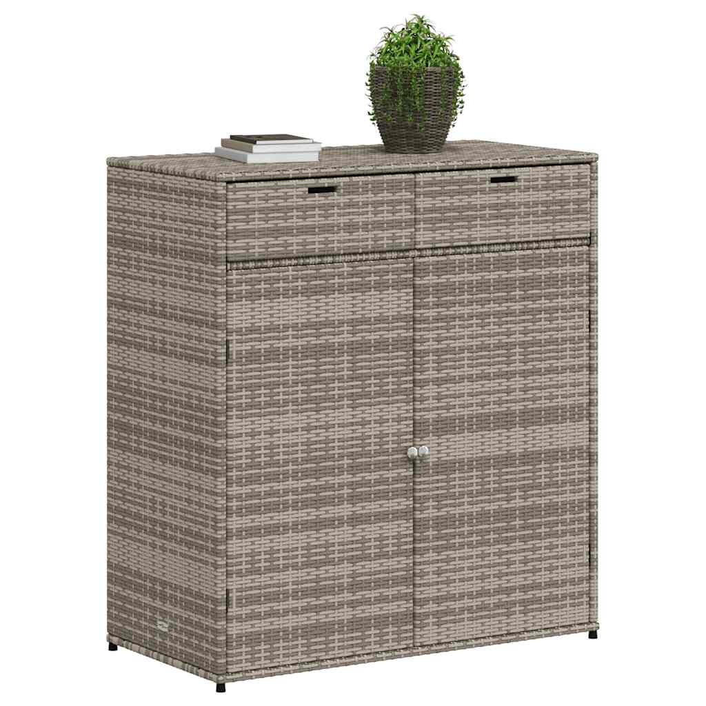 vidaXL Garden Storage Cabinet Grey 105x55x113 cm Poly Rattan