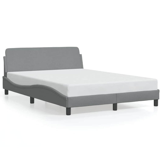 vidaXL Bed Frame "Dover" Light Grey 135x190 cm Fabric