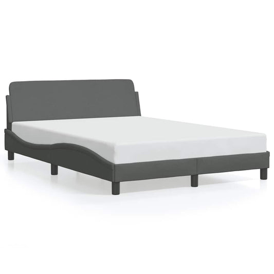 vidaXL Bed Frame "Dover" Dark Grey 135x190 cm Fabric