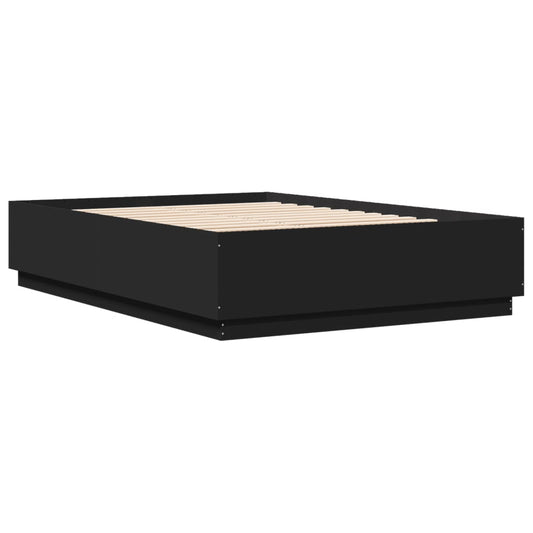 vidaXL Bed Frame with LED without Mattress Black 150x200 cm King Size