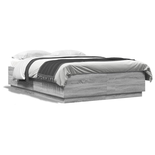 vidaXL Bed Frame without Mattress Grey Sonoma 150x200 cm King Size