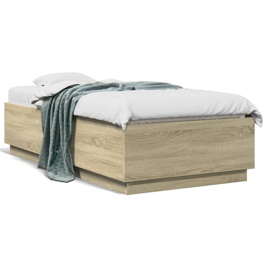 vidaXL Bed Frame without Mattress Sonoma Oak 75x190 cm Small Single