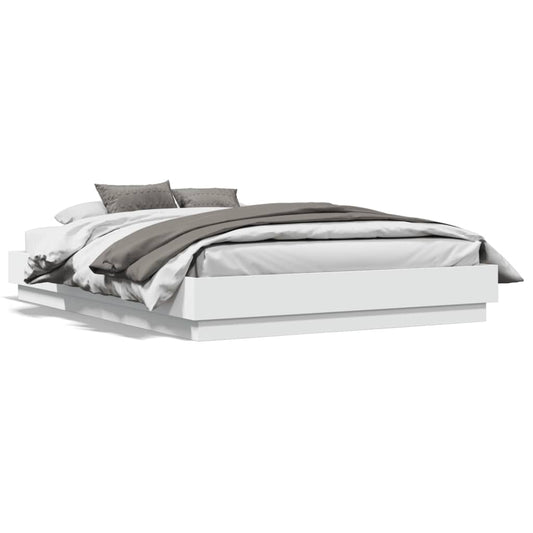 vidaXL Bed Frame | White | Engineered wood, Plywood | Double | Durable