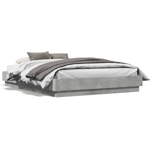 vidaXL Bed Frame without Mattress Concrete Grey 135x190 cm