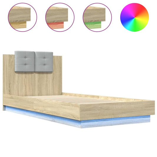 vidaXL Bed Frame | Sonoma Oak | Engineered Wood | Single | Single Bed Frame