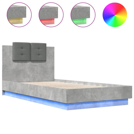 vidaXL Bed Frame | Concrete Grey | Engineered wood | Small Single | Bed Frame
