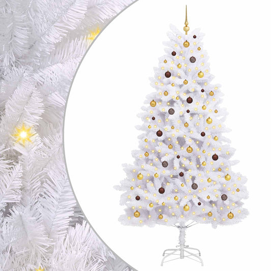 vidaXL Artificial Christmas Tree White 128 x 128 x 270 cm