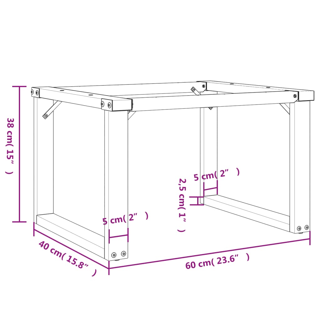 vidaXL Coffee Table Legs O-Frame 60x40x38 cm Steel