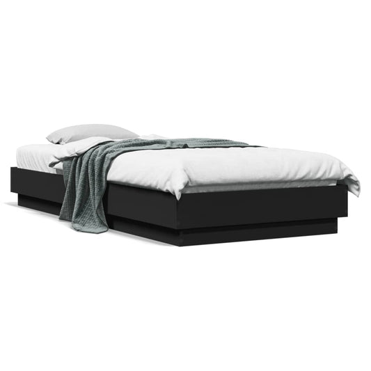 vidaXL Bed Frame without Mattress Black 100x200 cm Engineered Wood