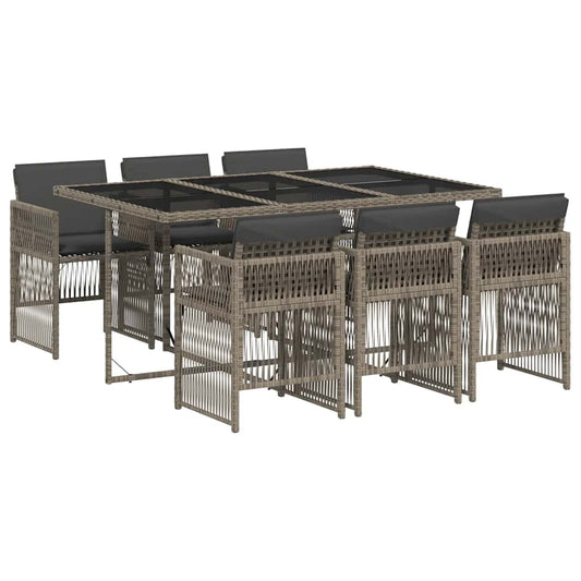 vidaXL Garden Dining Set | Grey and Black