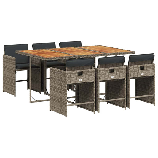 vidaXL Garden Dining Set | Grey, brown