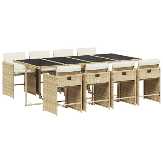 vidaXL Garden Dining Set | Beige, Black, Cream White