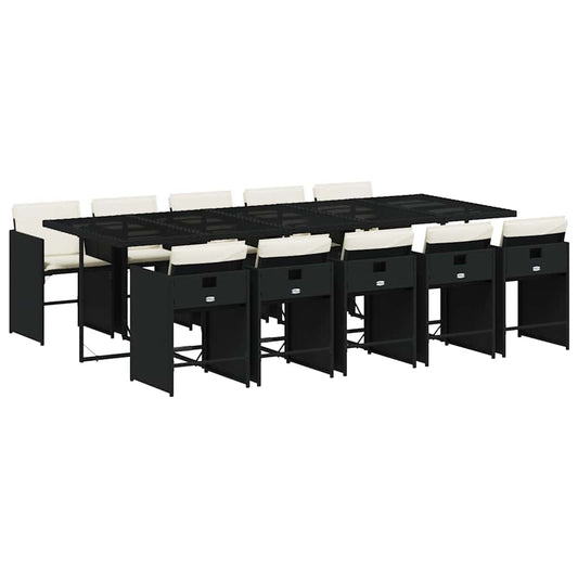 vidaXL Garden Dining Set | Black, Cream White