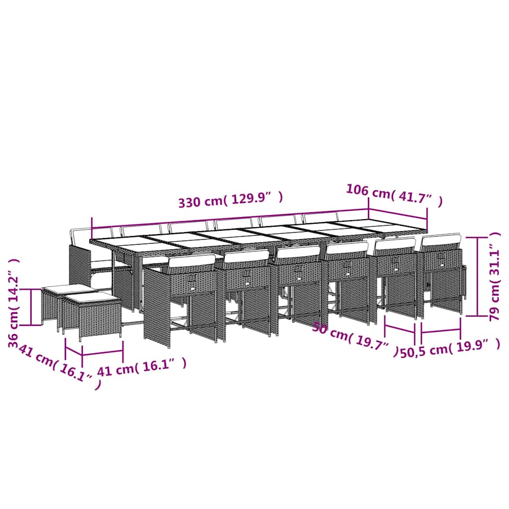 vidaXL Garden Dining Set | Black
