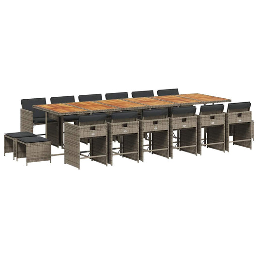 vidaXL Garden Dining Set | Grey, Brown, Dark Grey