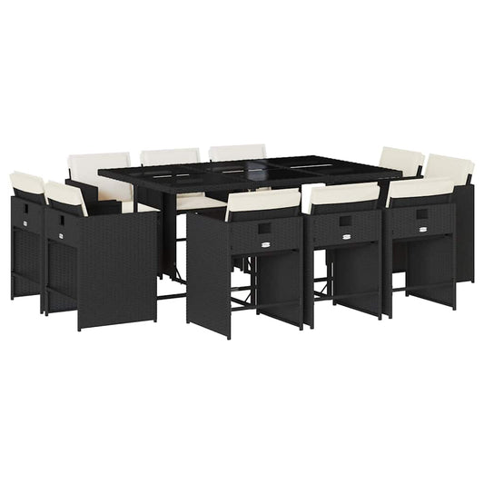 vidaXL Garden Dining Set | Black, Cream White