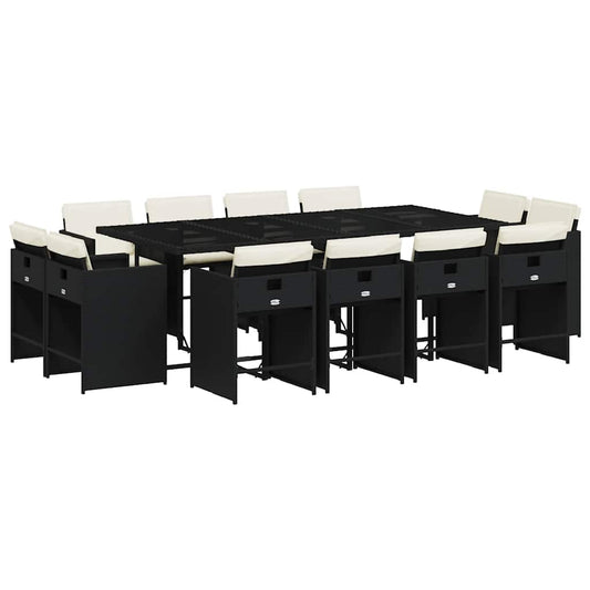 vidaXL Garden Dining Set | Black, Cream White