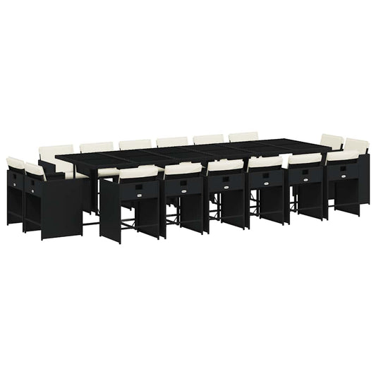 vidaXL Garden Dining Set | Black and Cream White