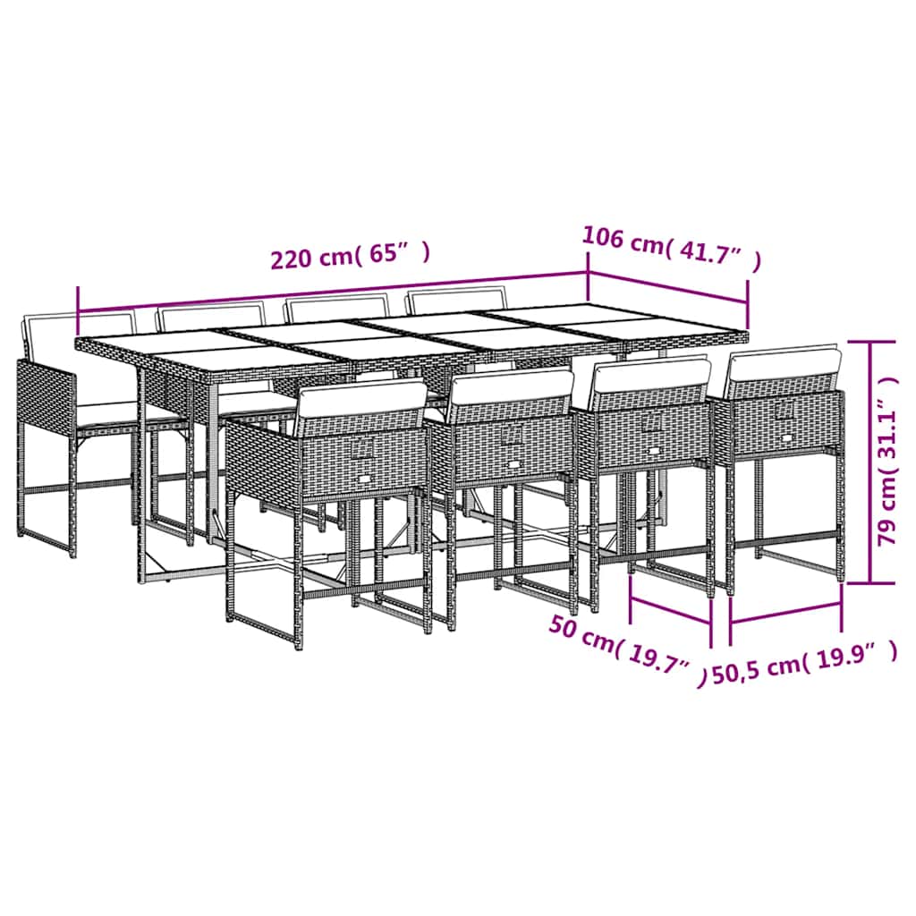 vidaXL Garden Dining Set | Black