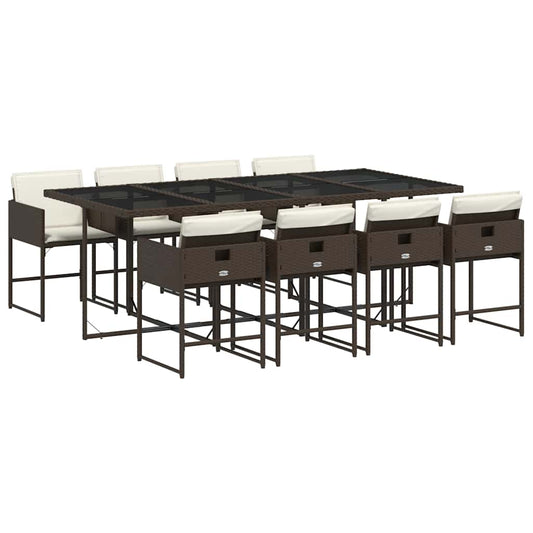 vidaXL Garden Dining Set | Brown, Cream White