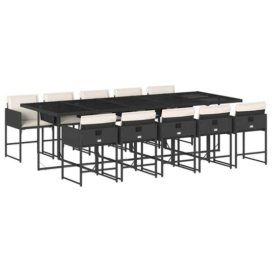 vidaXL Garden Dining Set | Black, Cream White