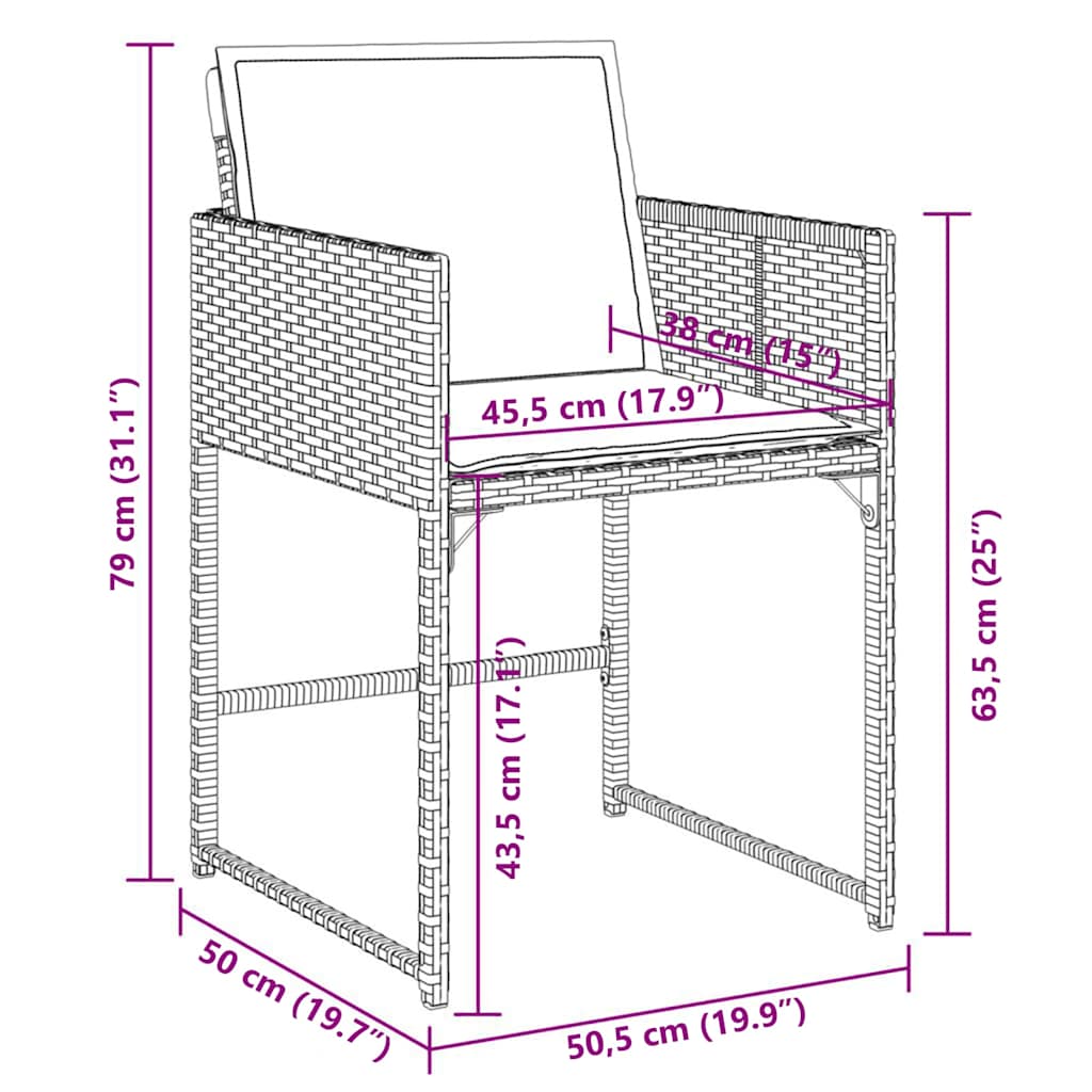 vidaXL Garden Dining Set | Black