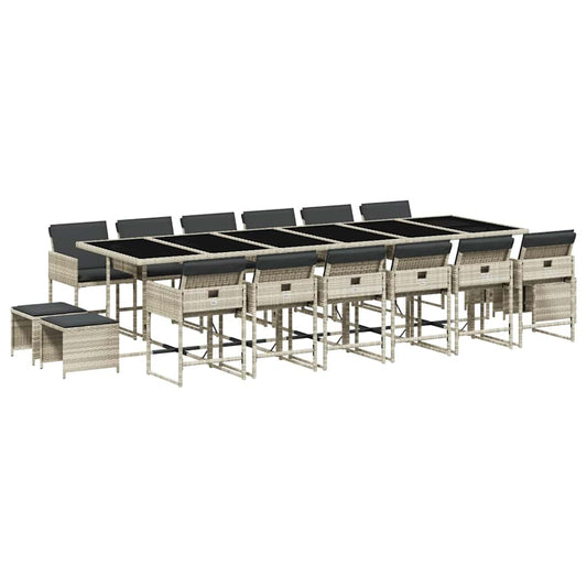 vidaXL Garden Dining Set | Light Grey, Anthracite, Black