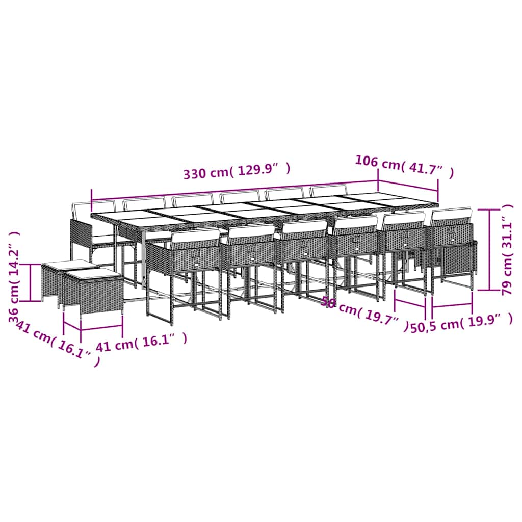 vidaXL Garden Dining Set | Light Grey, Anthracite, Black