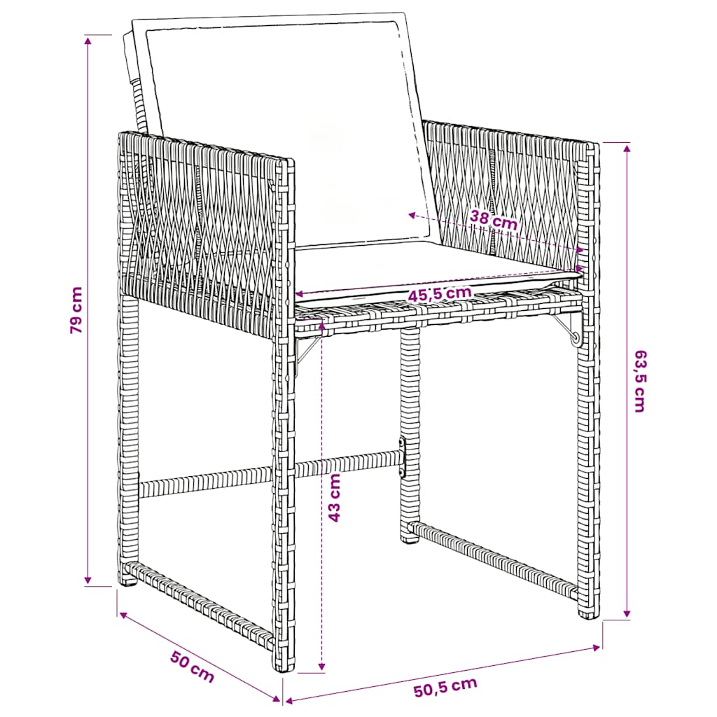 vidaXL Garden Dining Set | Grey | PE Rattan | 11 Piece Set | Foldable