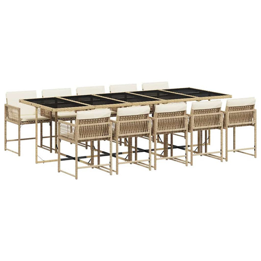 vidaXL Garden Dining Set | Beige, Cream White, Black