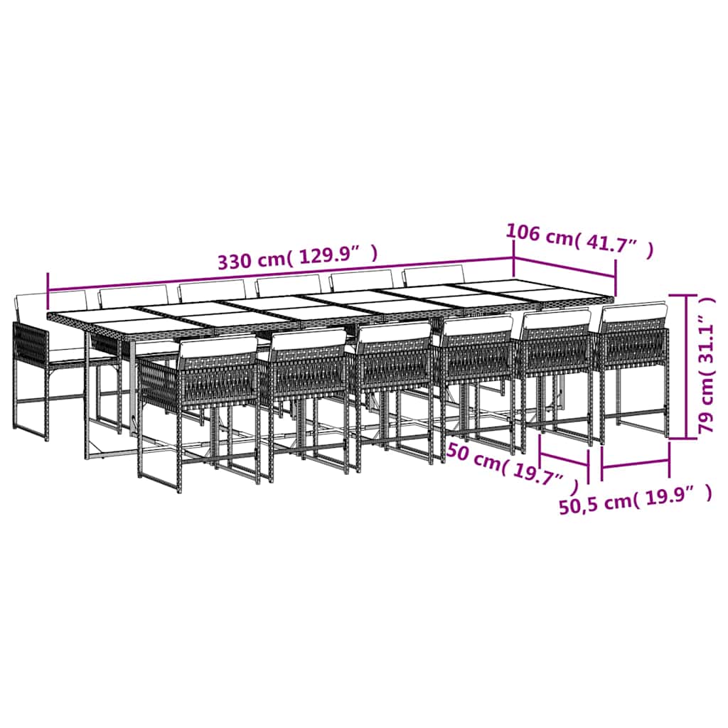 vidaXL Garden Dining Set | Mix Beige