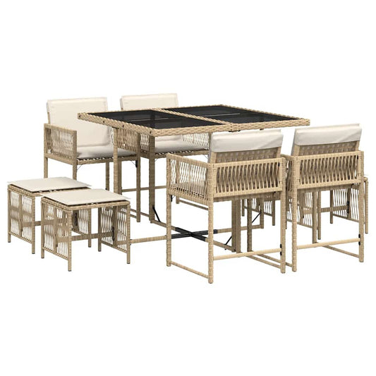 vidaXL Garden Dining Set | Beige and Cream