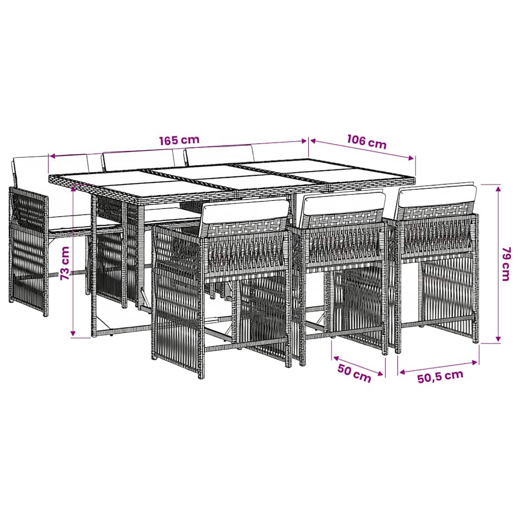 vidaXL Garden Dining Set | Black