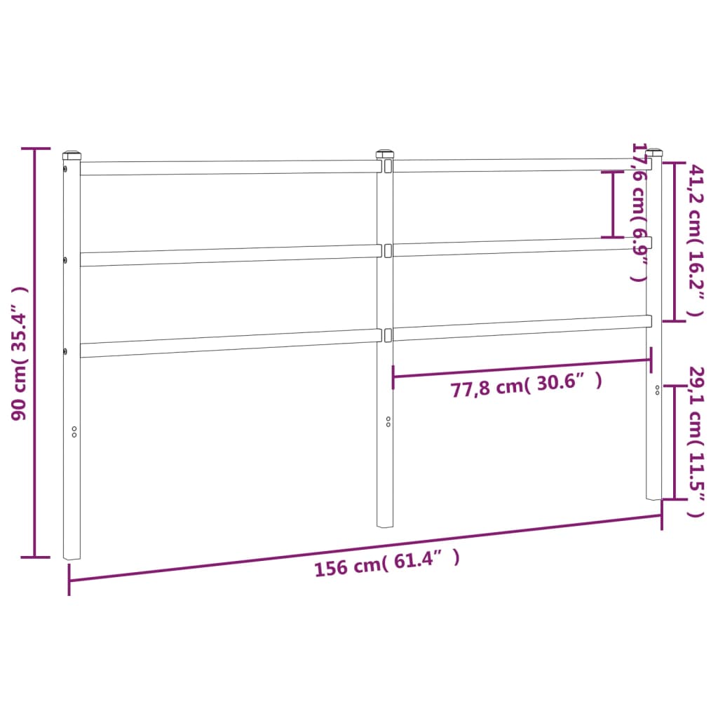 vidaXL Metal Replace Headboard White 150 cm