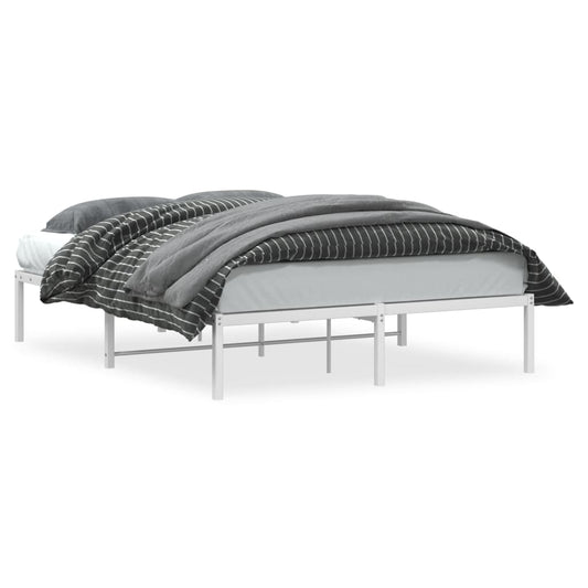 vidaXL Metal Bed Frame without Mattress White 140x200cm