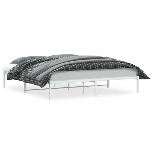 vidaXL Metal Bed Frame without Mattress White 180x200cm