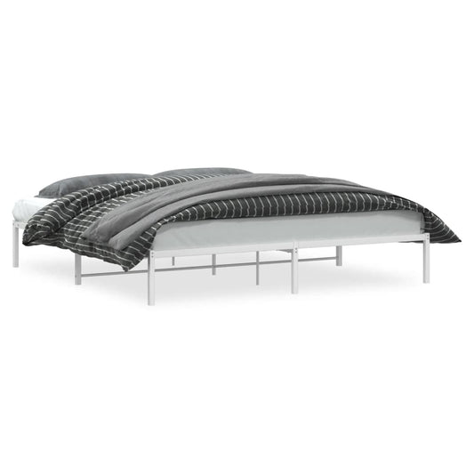 vidaXL Metal Bed Frame without Mattress White 200x200cm