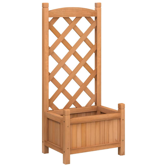 vidaXL Planter with Trellis Brown 40x30x90 cm Solid Wood Fir