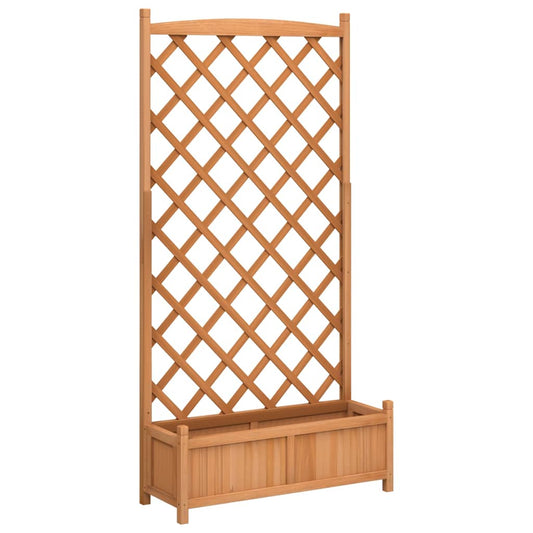 vidaXL Planter with Trellis Brown 90x35x180 cm Solid Wood Fir