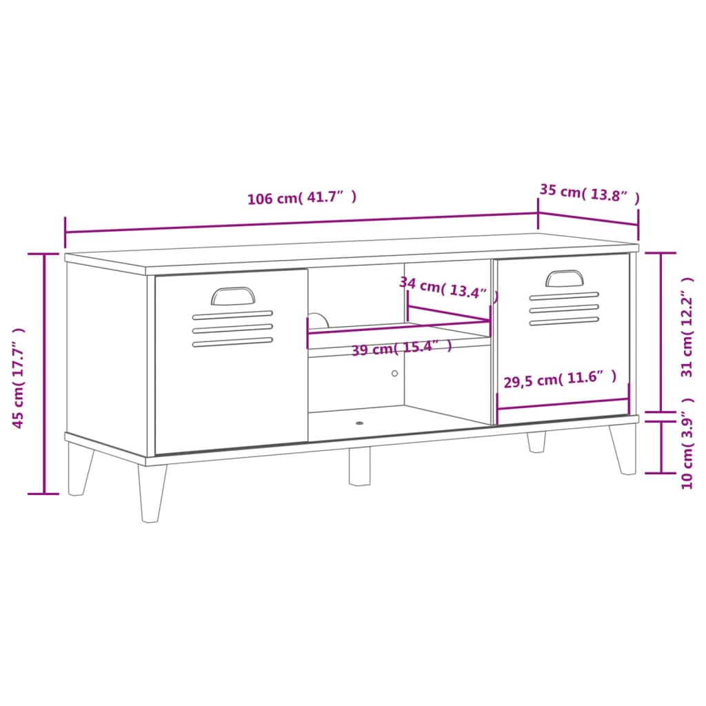 vidaXL Shoe Bench "VIKEN" White 106x35x45 cm Engineered Wood