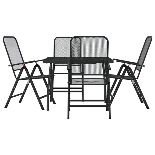 vidaXL Garden Dining Set | Anthracite | Metal | 5 Piece Set