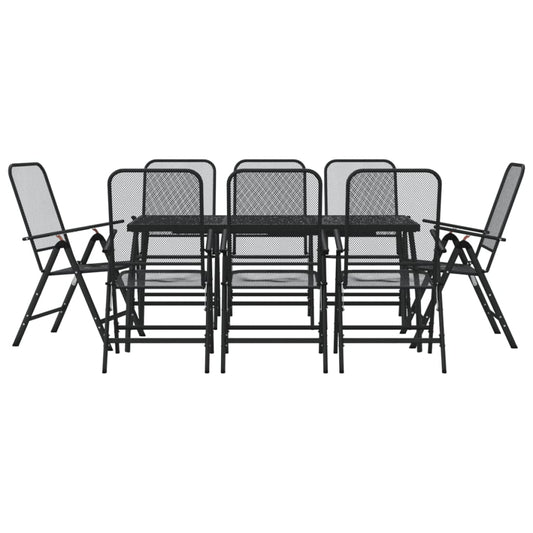vidaXL Garden Dining Set | Anthracite | Expanded Metal Mesh with E-coating