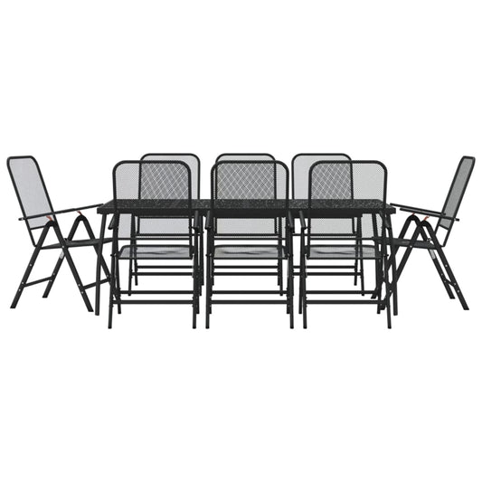 vidaXL Garden Dining Set | Anthracite | Metal mesh with e-coating finish | Large