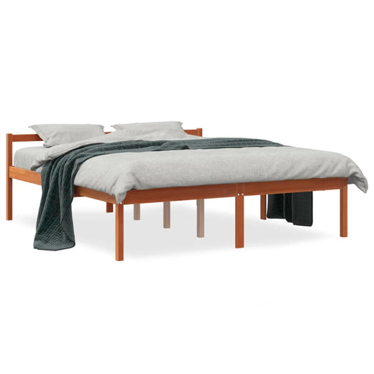 vidaXL Senior Bed without Mattress Wax Brown 150x200 cm Solid Wood Pine